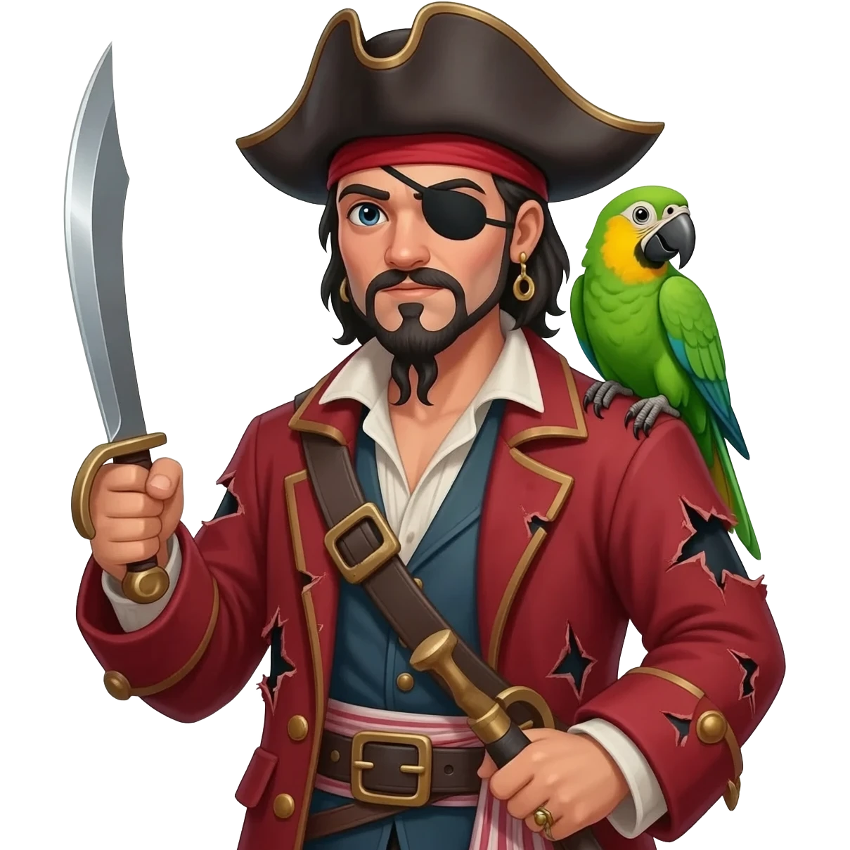 pirate and parrot emoji