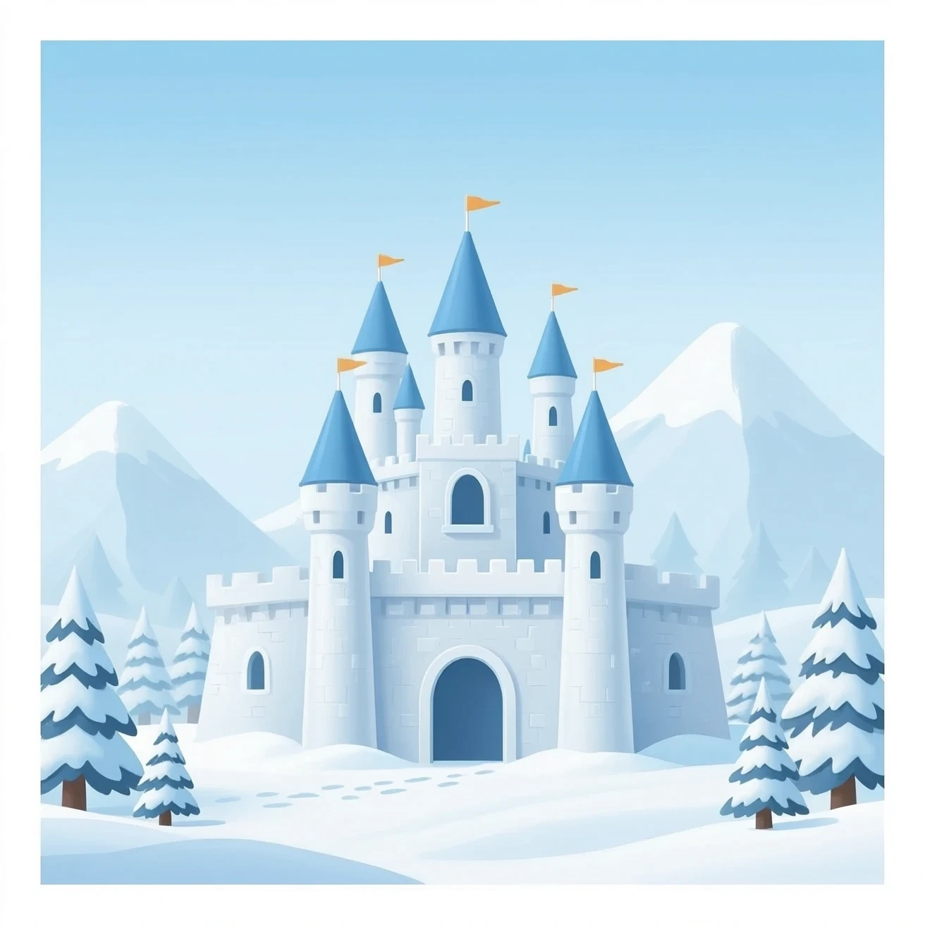 lâu đài tuyết emoji