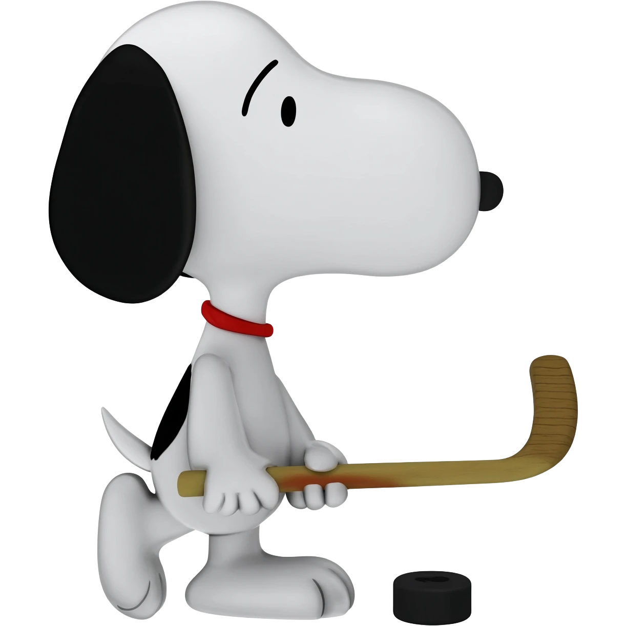 snoopy with a hockey stick emoji