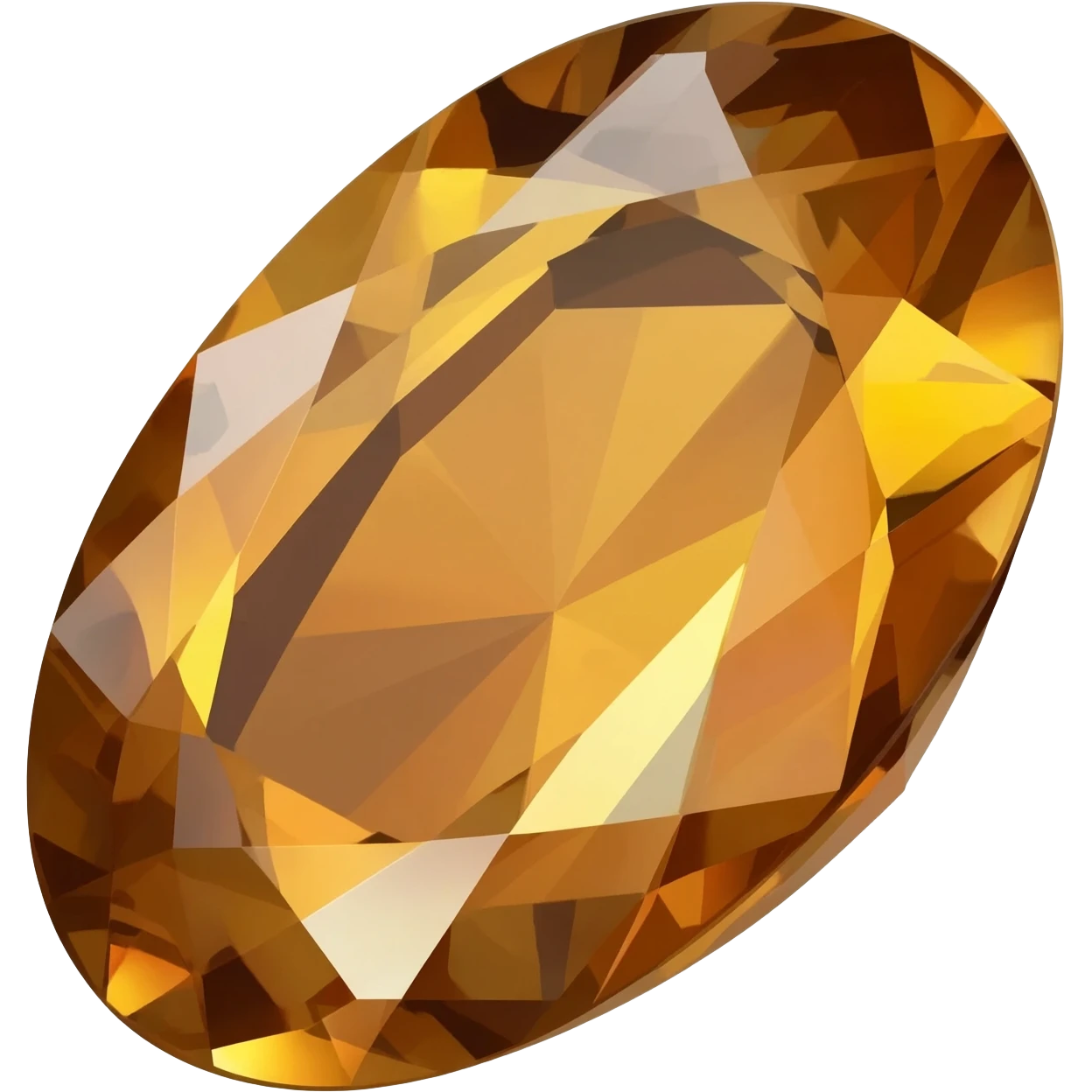 Simple elegant oval topaz gemstone side view emoji