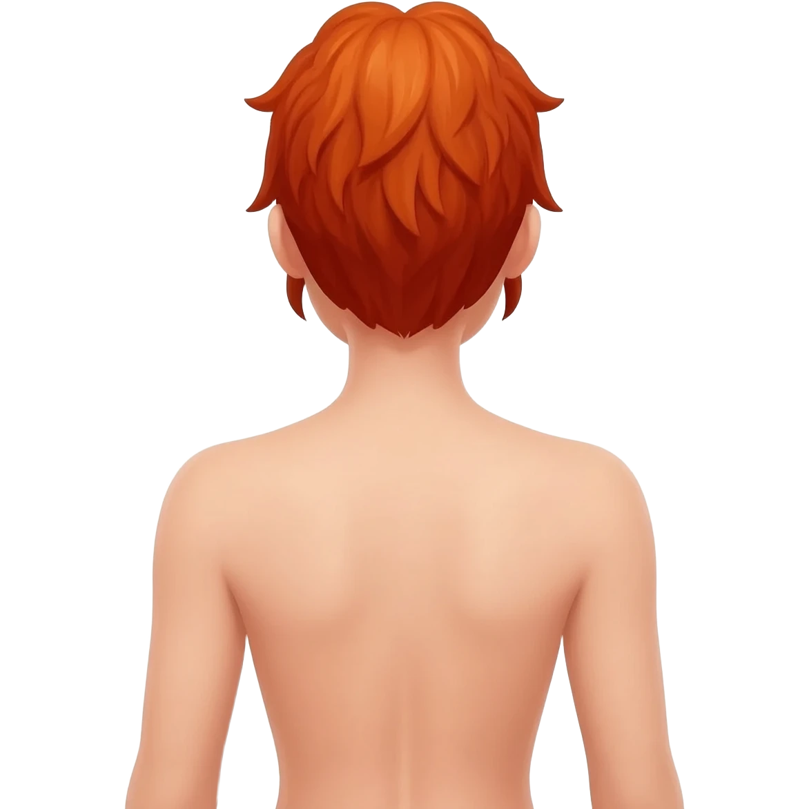 Nacktes mädchen mit rot / orange haaren süßer arsch von hinten emoji