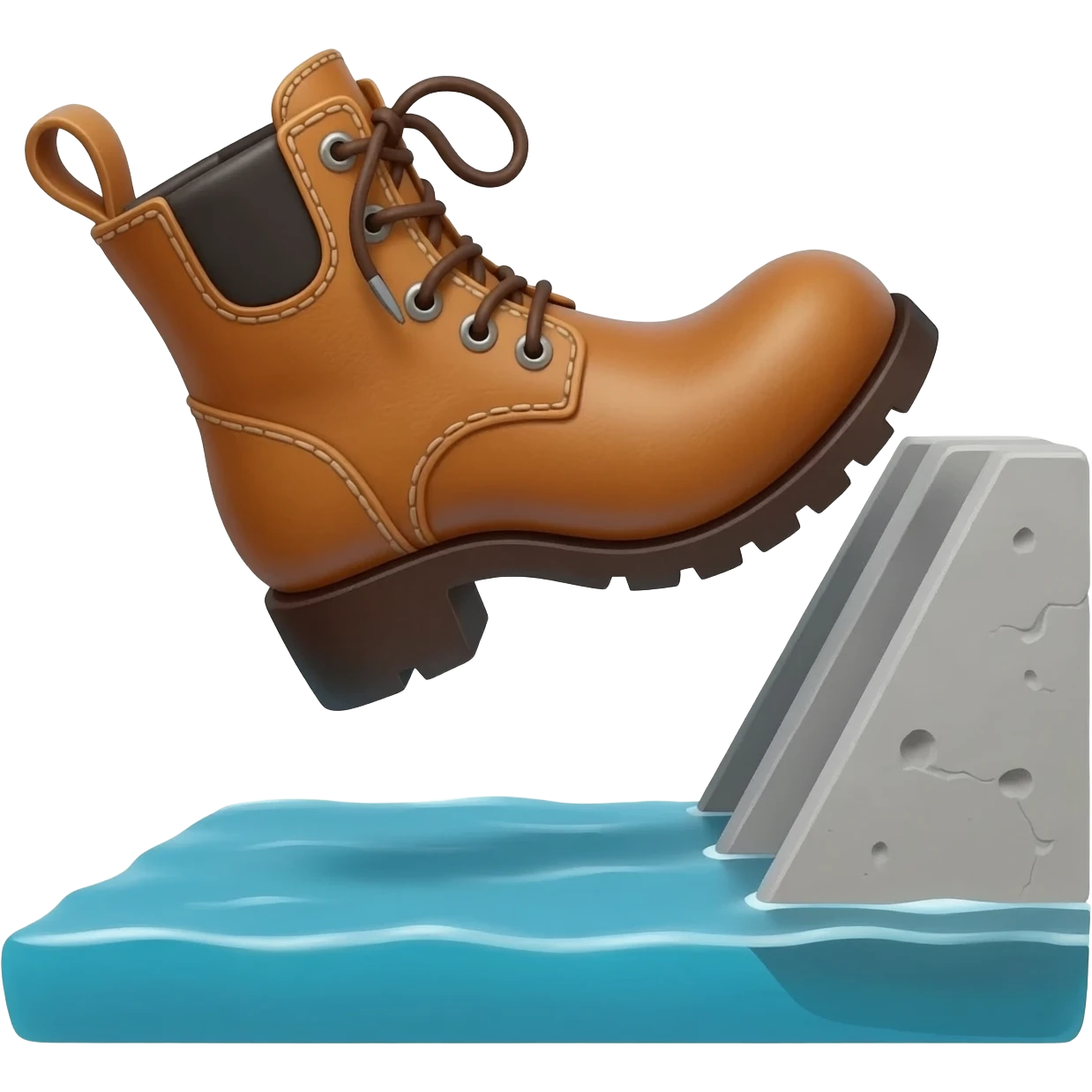 a big boot kicking a dam emoji