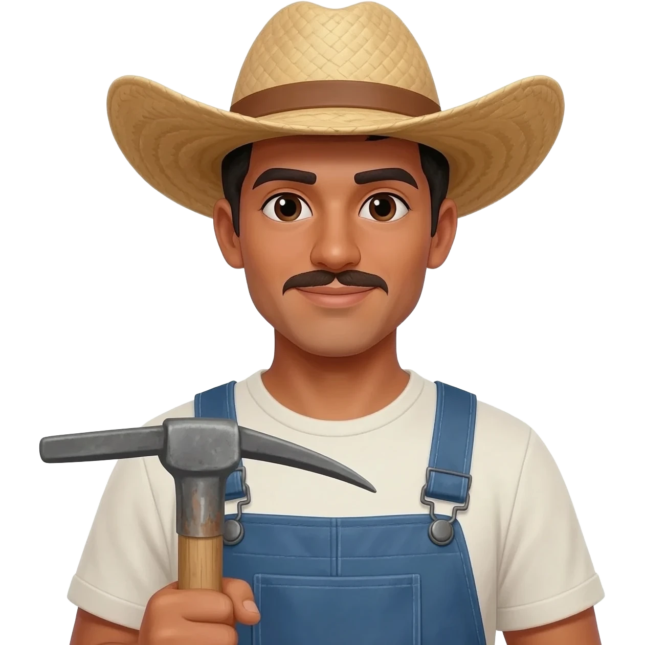 brown skin color mexican male farmer emoji