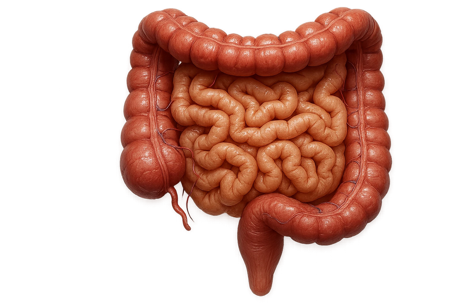 intestino umano anatomico realistico in salute, IPERREALISTICA 4K emoji