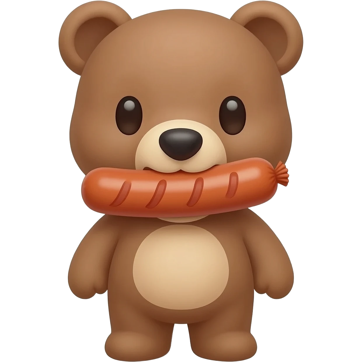 Cute Bear with one sausage in his mouthe emoji