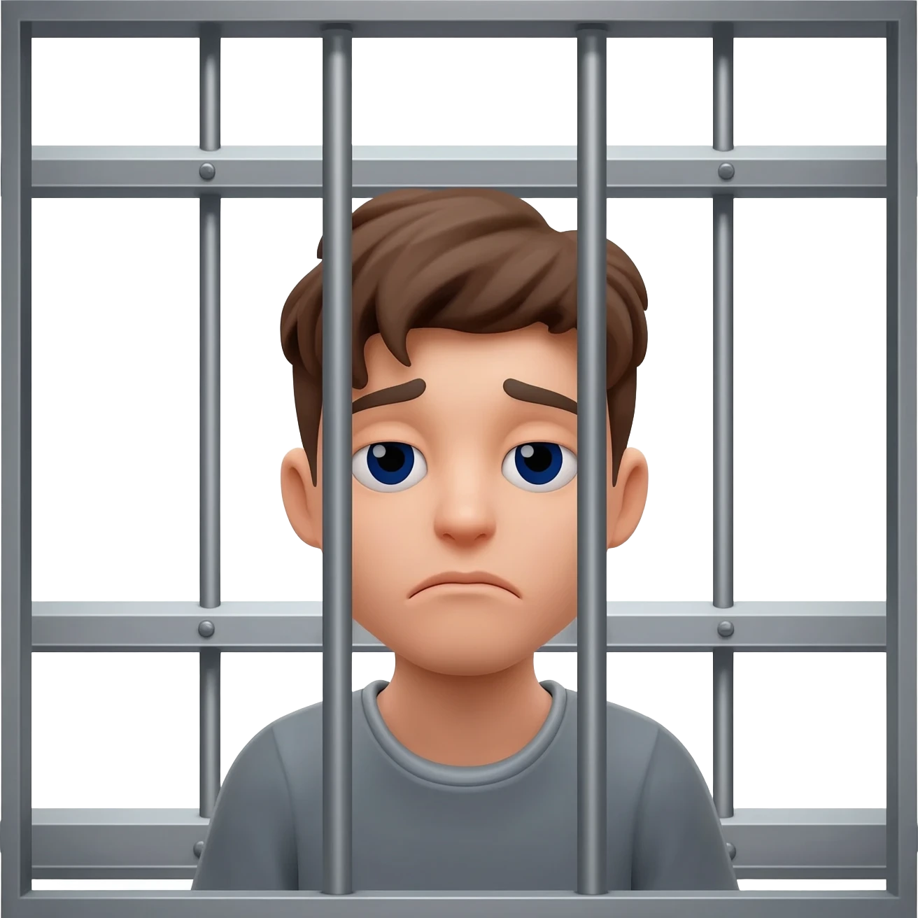 Sad emoji in jail  emoji