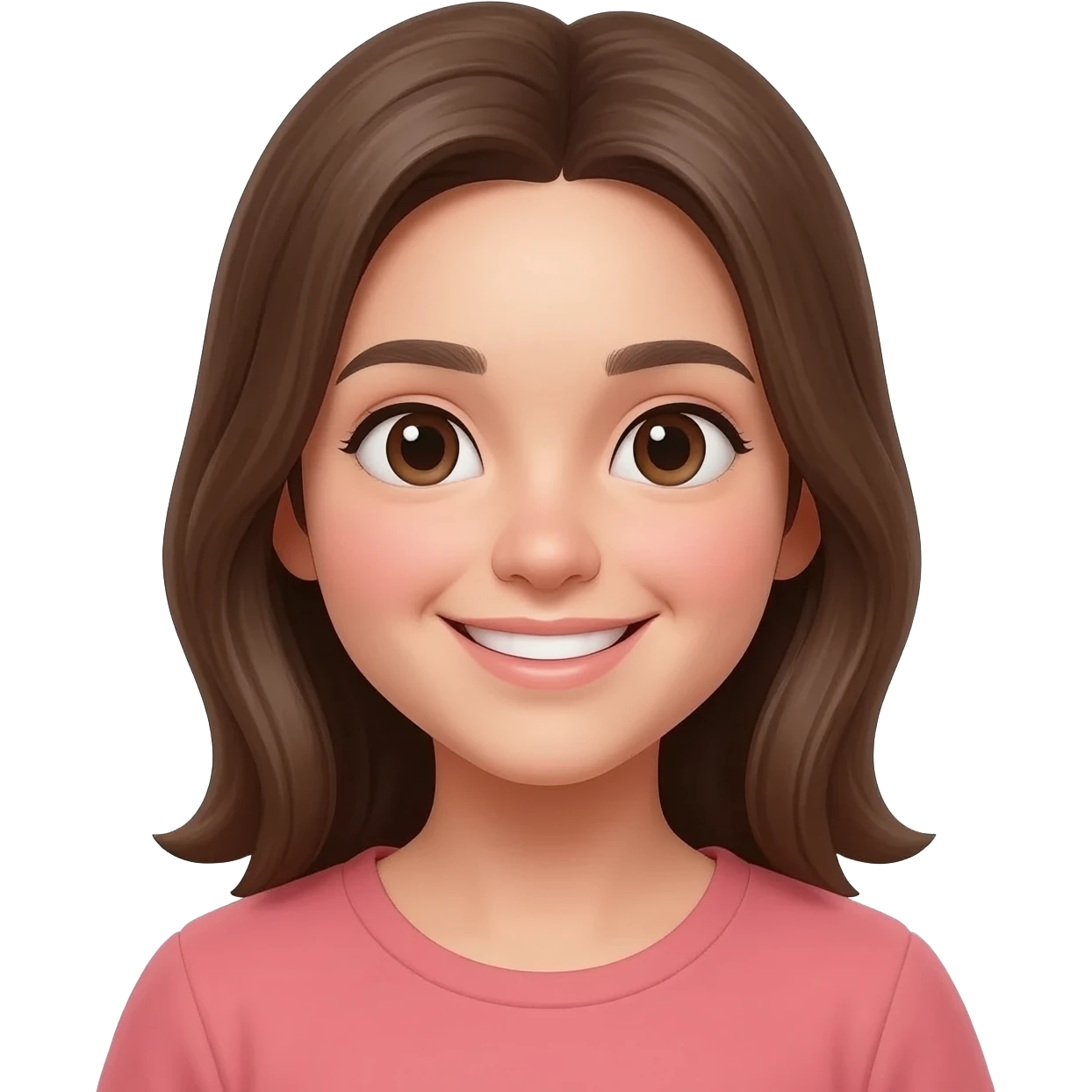 realistic girl image with beautiful smile and face emoji