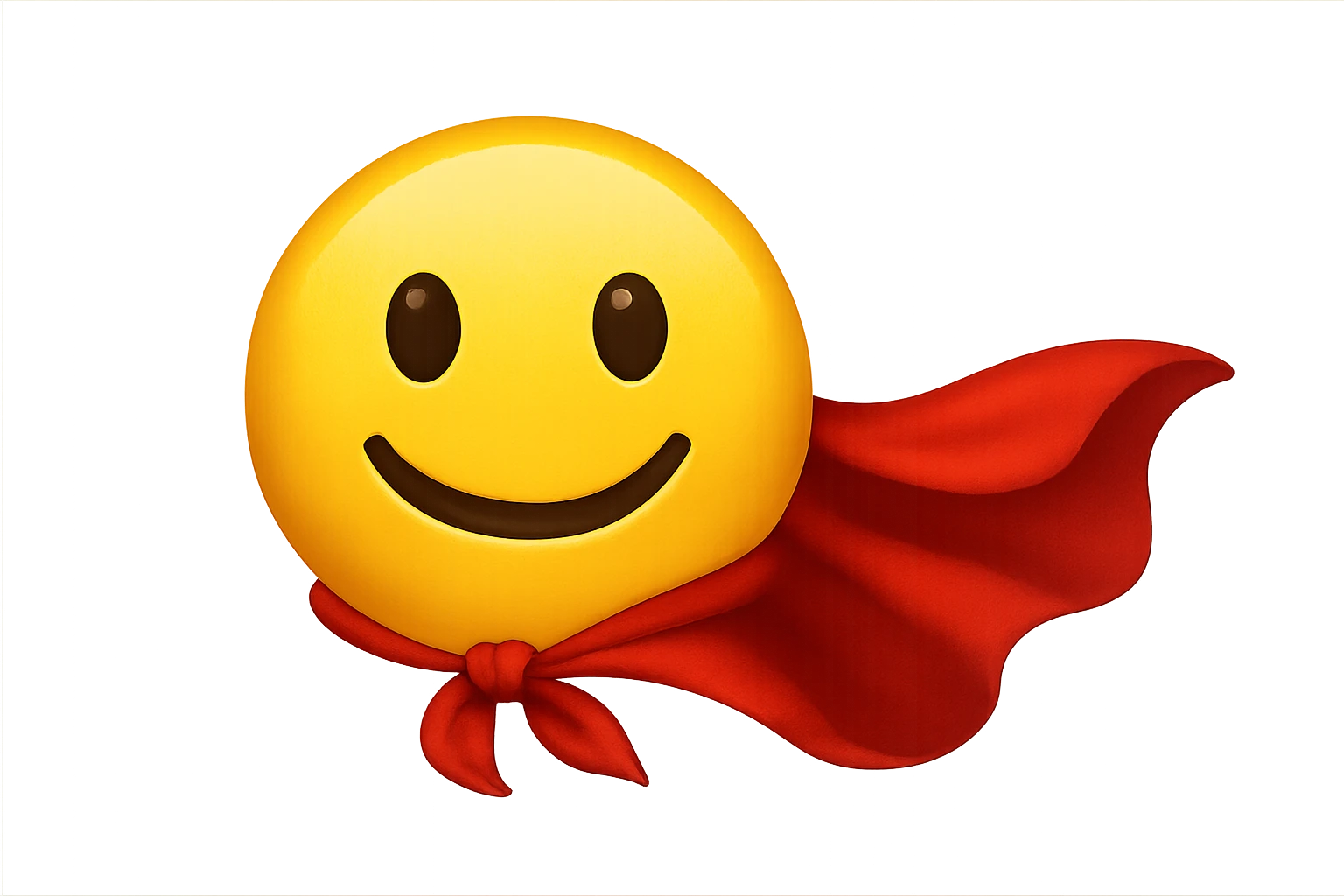 yellow face with red superhero cape emoji, digital illustration emoji