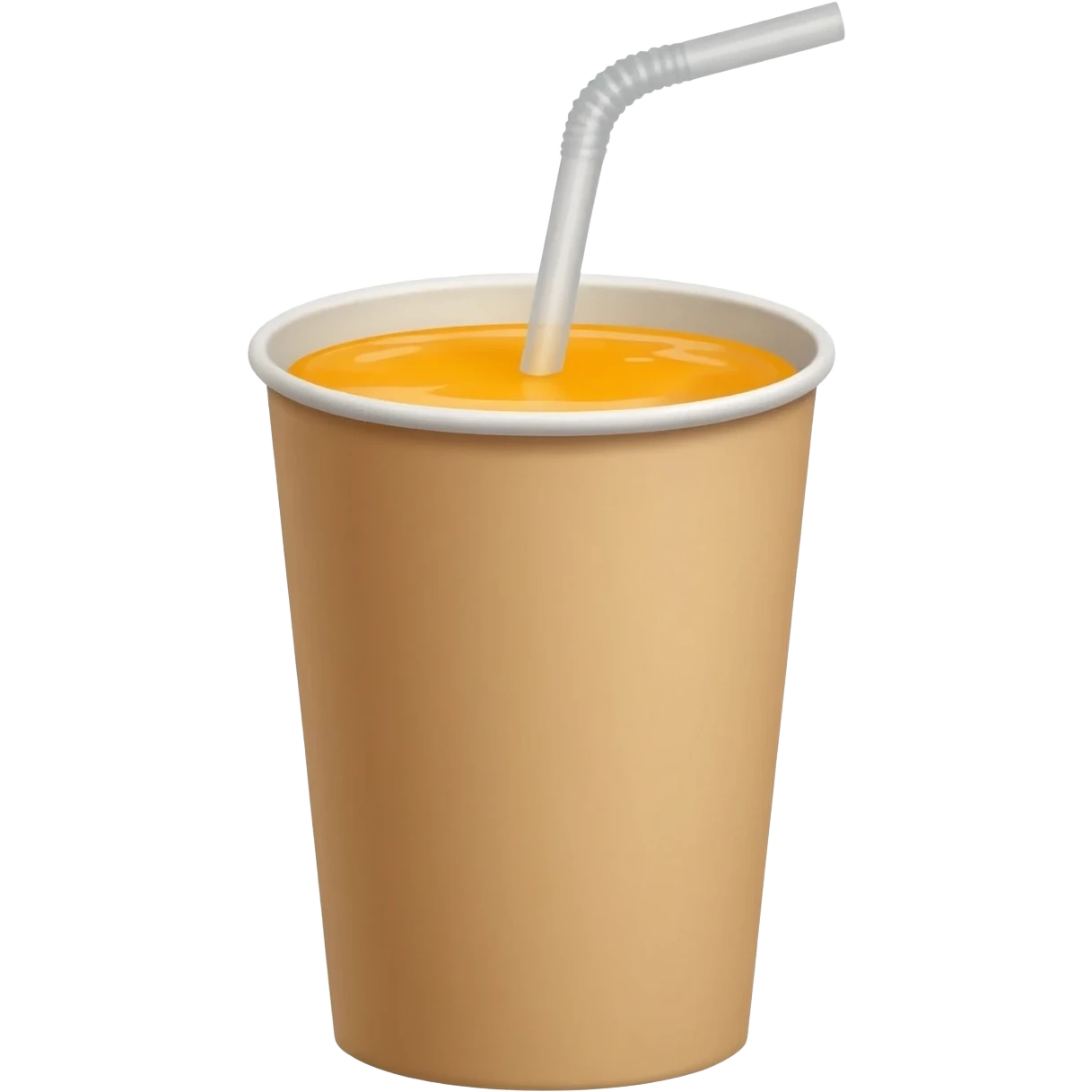 fast food paper cup with straw with orange emoji