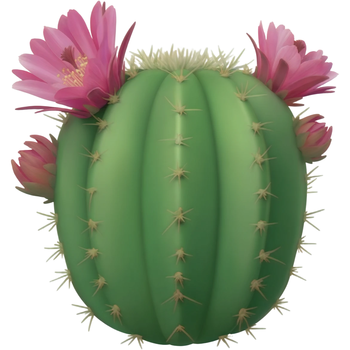 Emoji cactus with pink flowers emoji