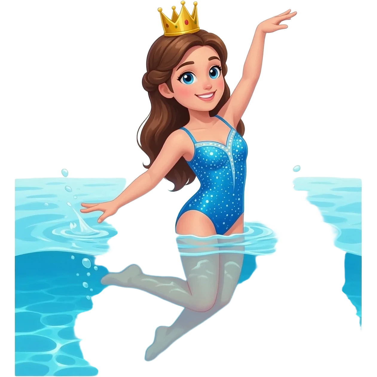 Princess aerobics in water princ emoji
