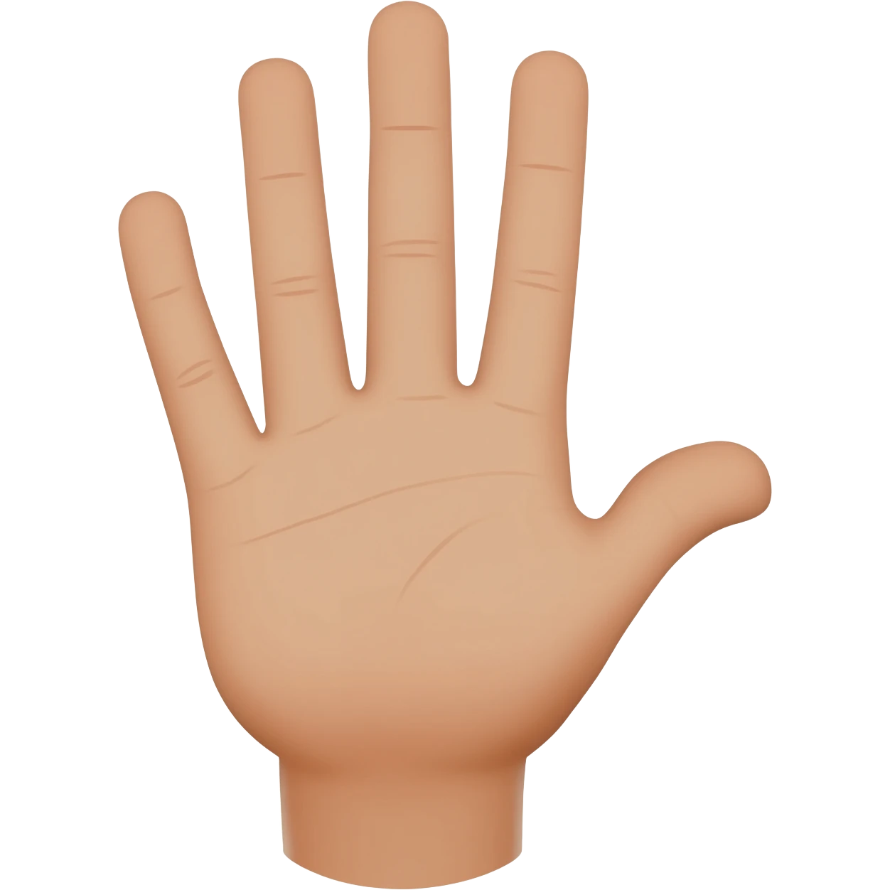 Index, middle, and ring fingers up while the pinky and thumb are tucked together emoji