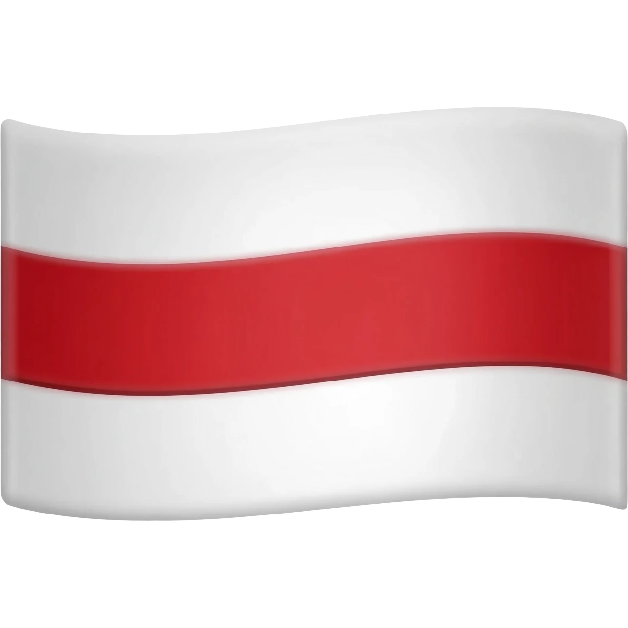 Horizontal white split red 2 stripe flag emoji