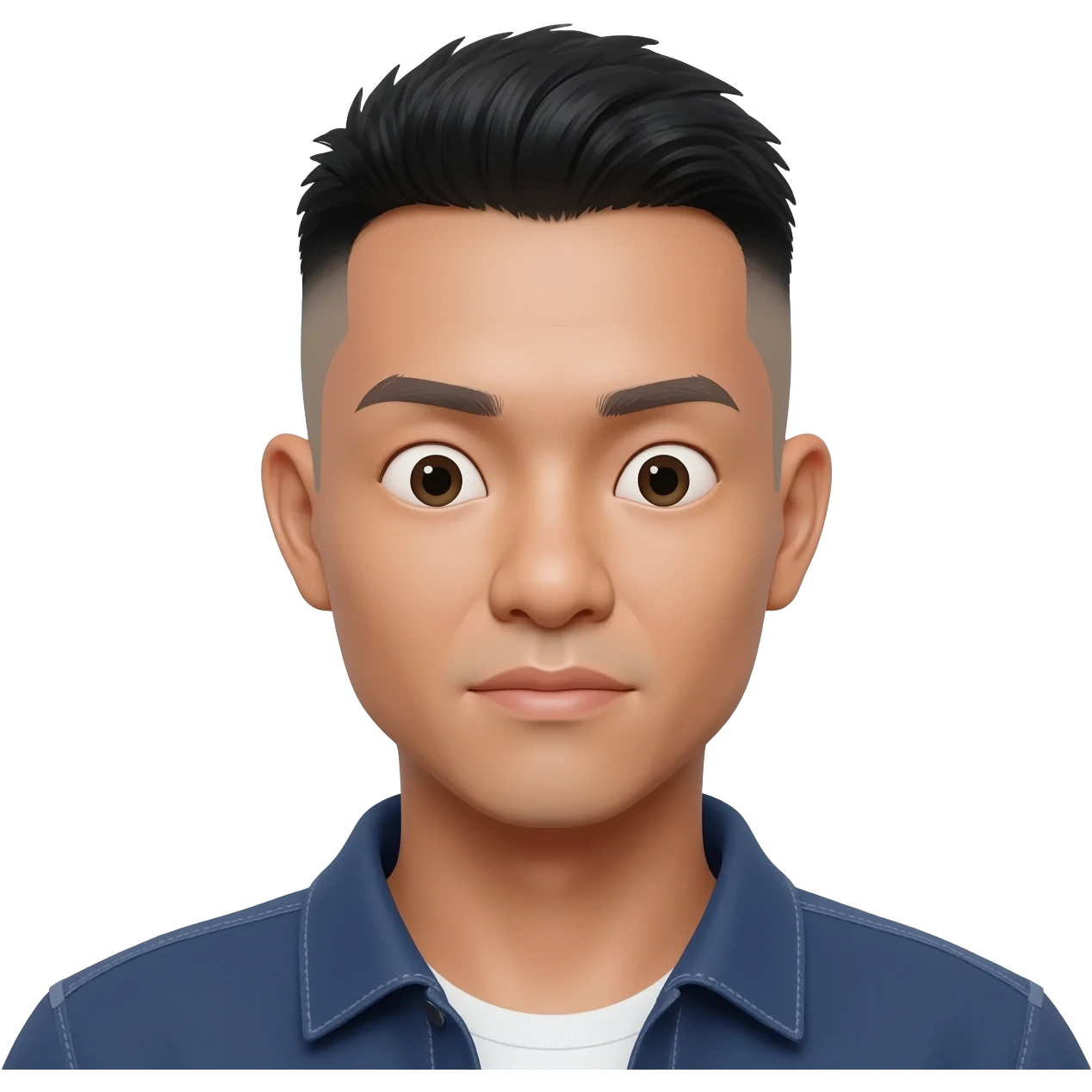 Thai young man at 25 years old fade hair cut emoji