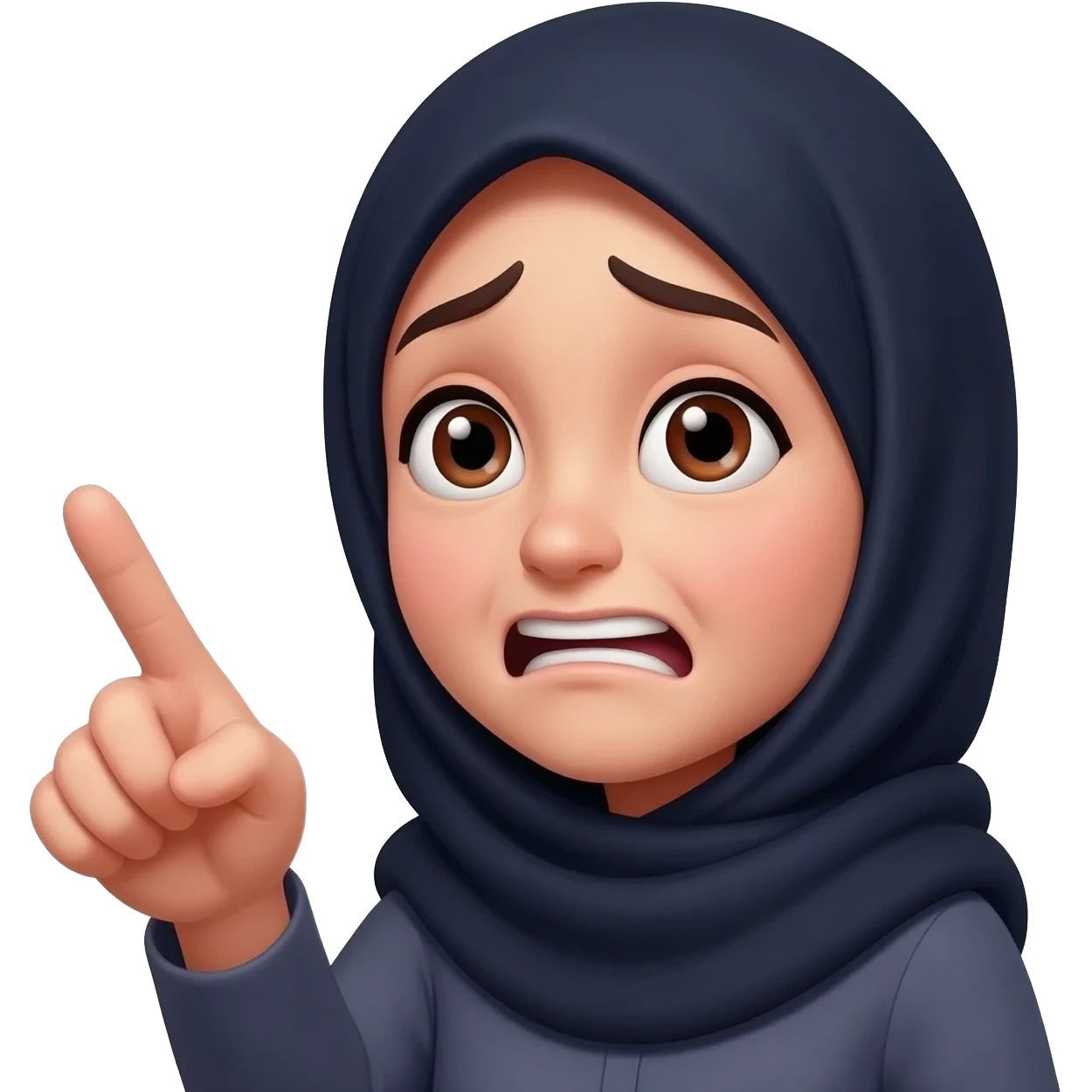 this smiling fear hijab emoji should point emoji