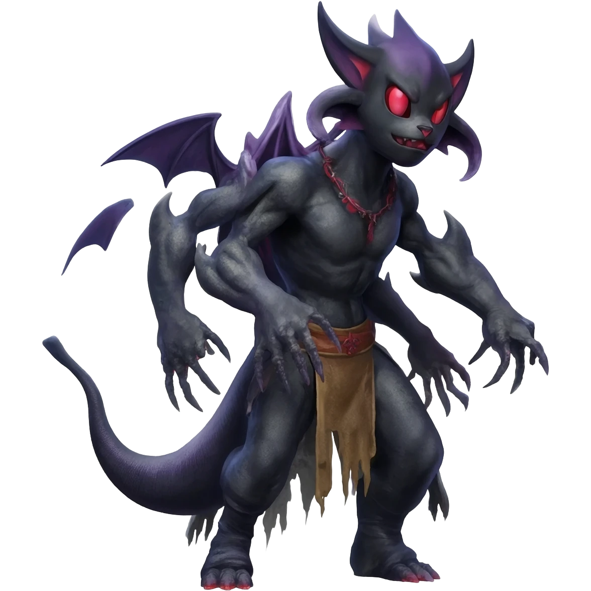 Edgy Spooky Gothic Evil Duskull-Salandit-Umbreon-Fakémon-hybrid-creature (full body)  emoji