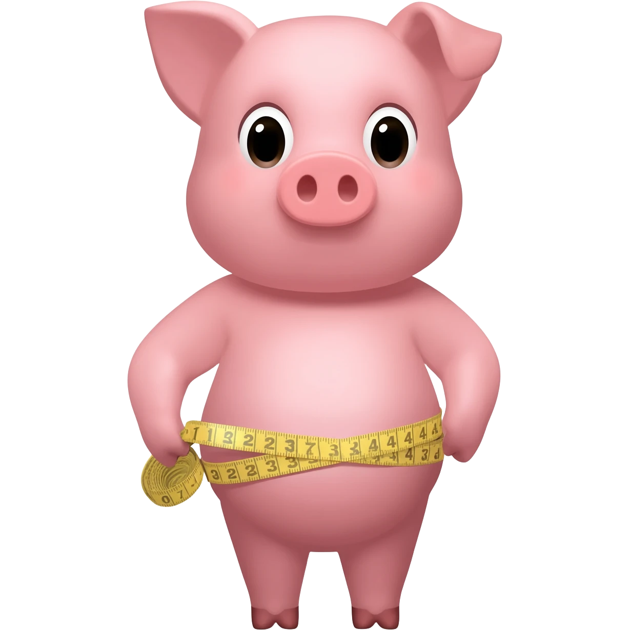pig woman with diet Tape measure emoji