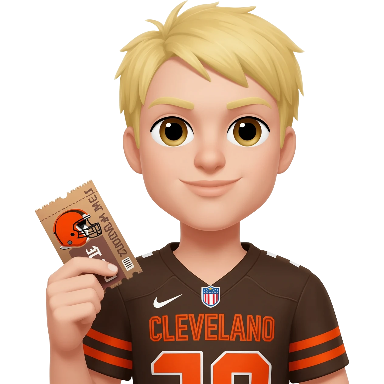 Browns fan with short blonde hair emoji