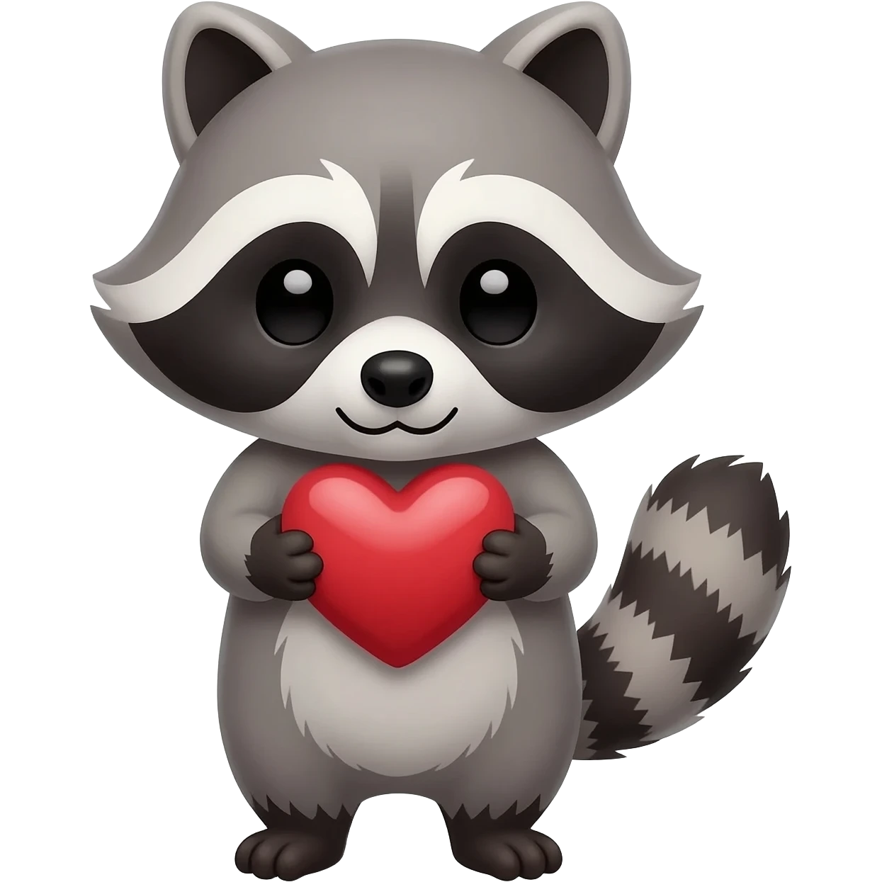 Cute Raccoon with heart emoji