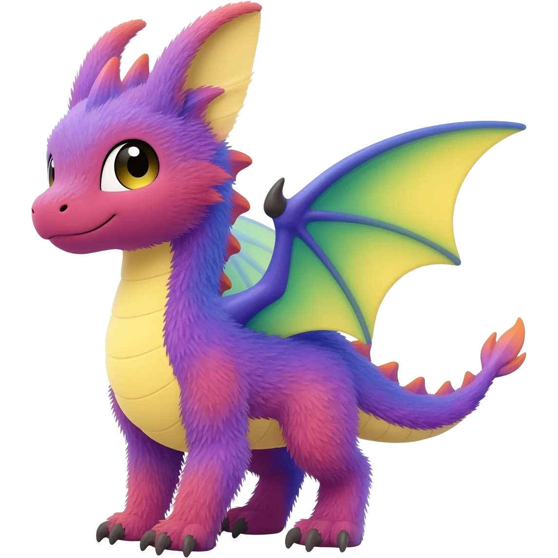 P moe meow meow cute fuzzy realistic Randomly-faerie-drake-colored exotic Fakémon-creature emoji