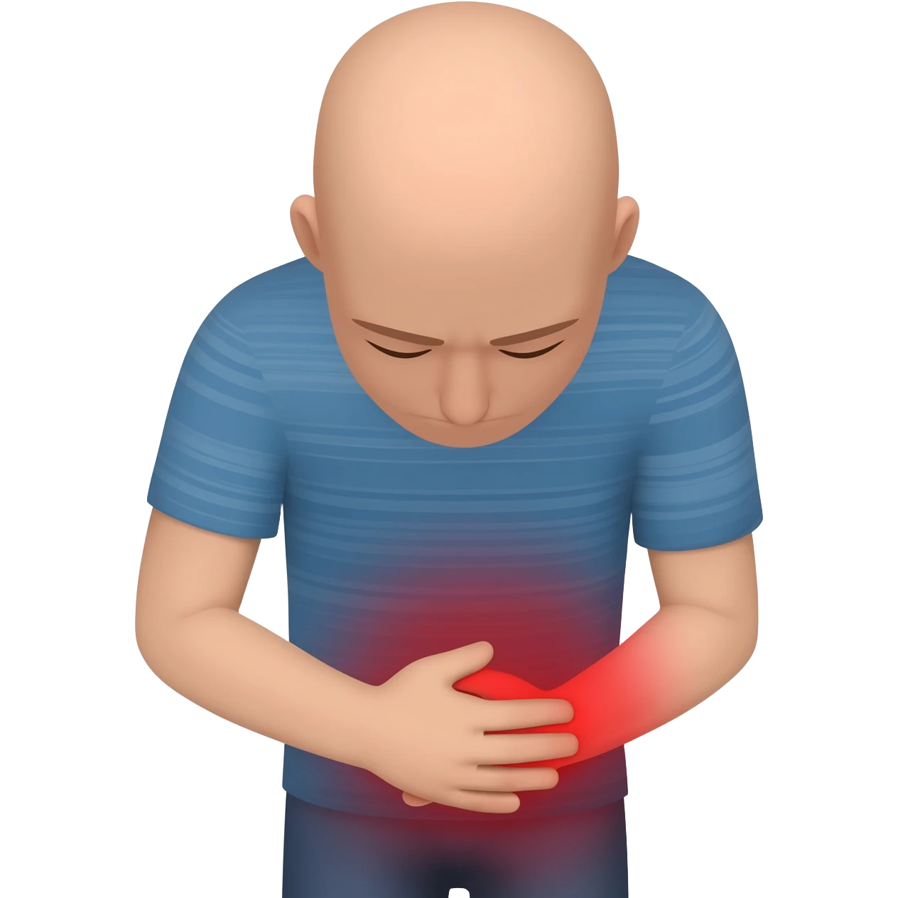 man holding stomach hurting emoji