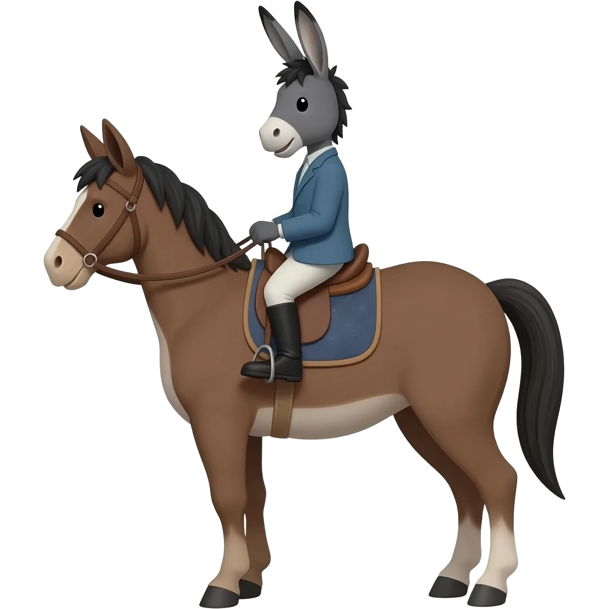 Ata binen eşşek çiz emoji