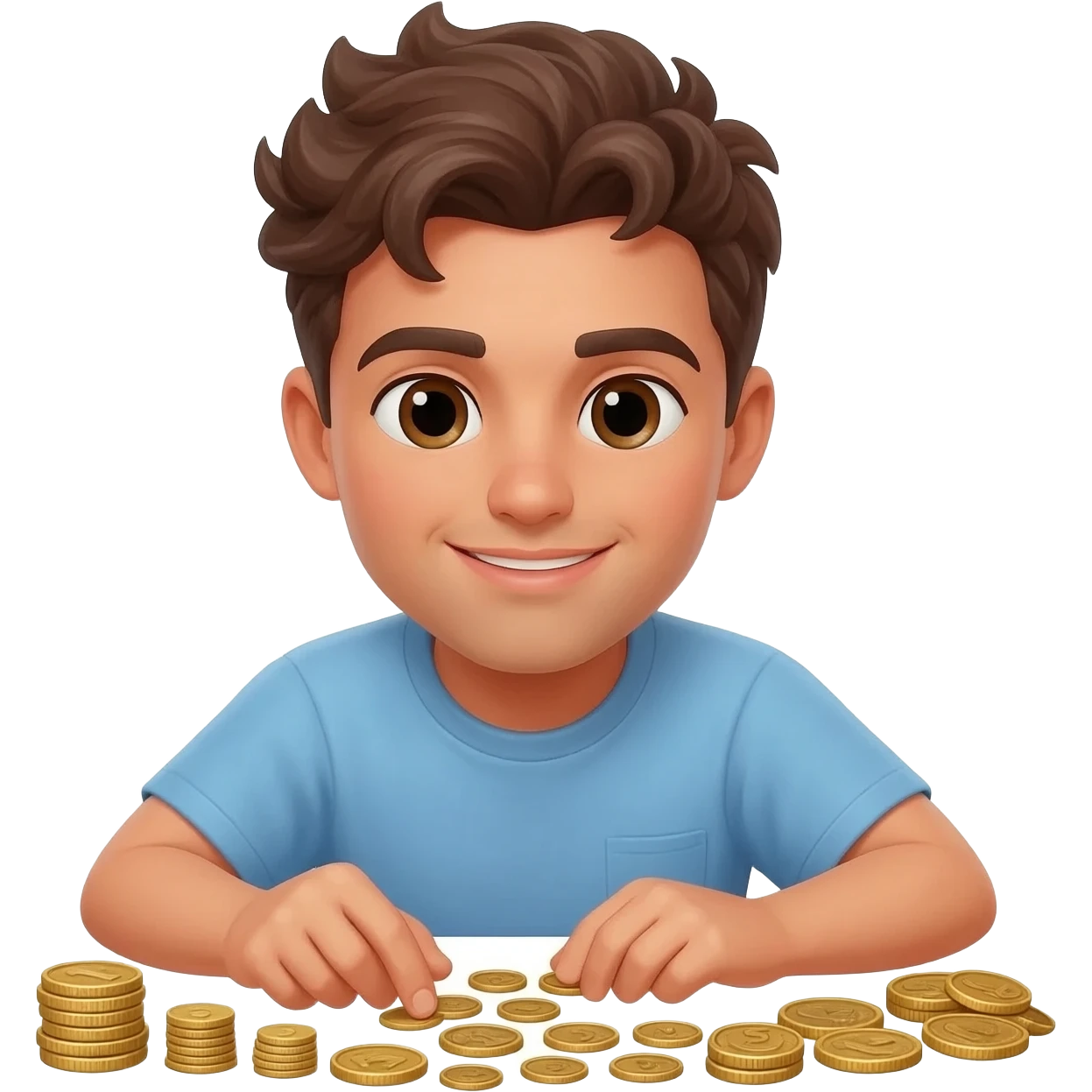  парень раскидвает раостно денгами, монетами  времена древнего иерумалима  emoji