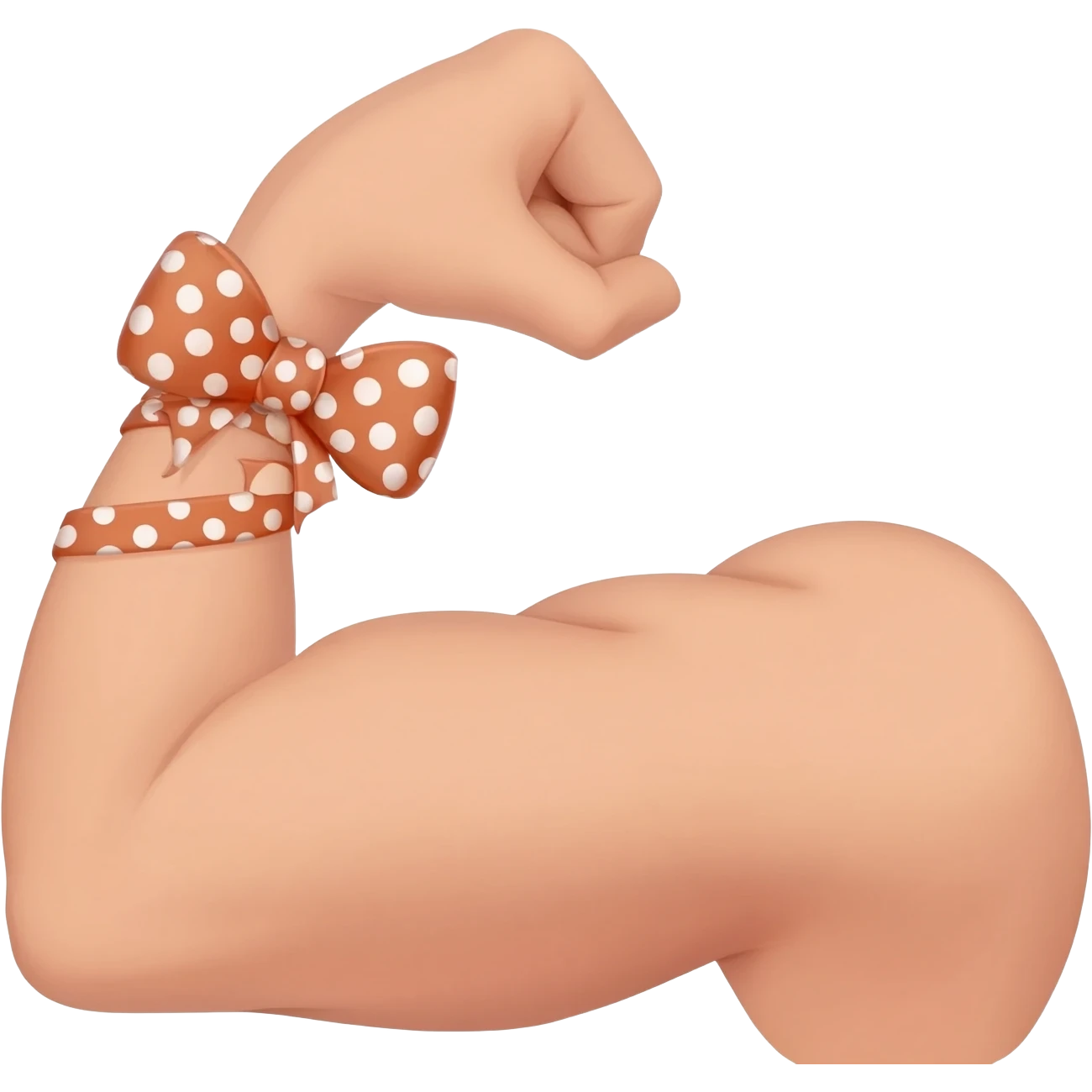 Flexing bicep with a bow on it emoji