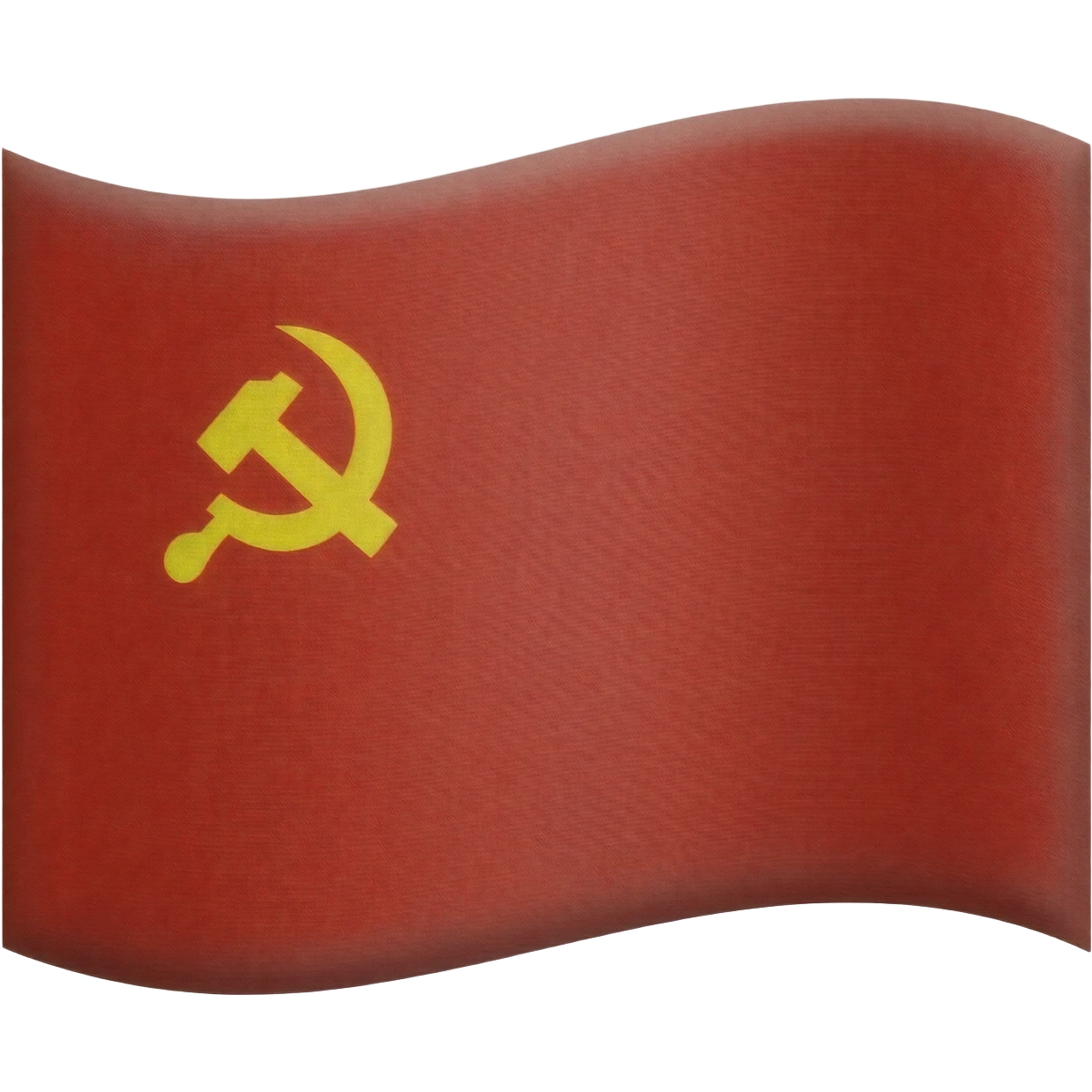 A red flag that has a yellow hammer and a sickle in the top left of the flag emoji