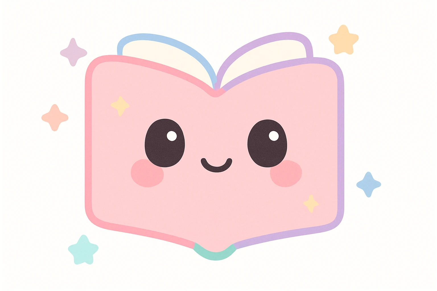a book, open with visible pages, whimsical style emoji