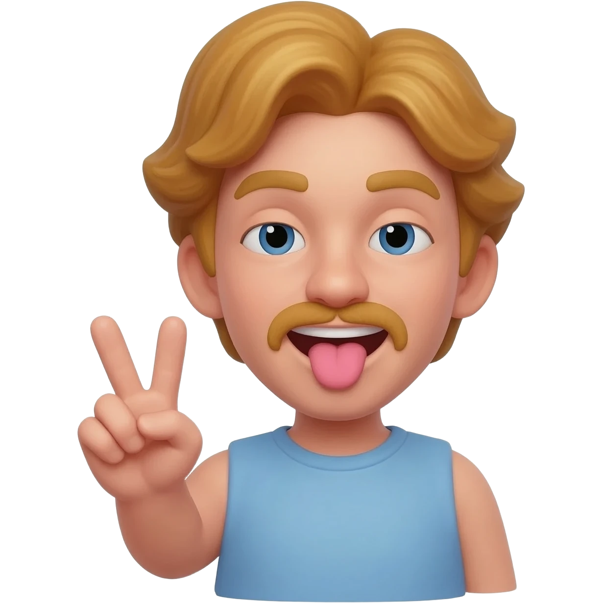 Face stincking it’s tongue out to the side and showing a peace sign with his hand emoji