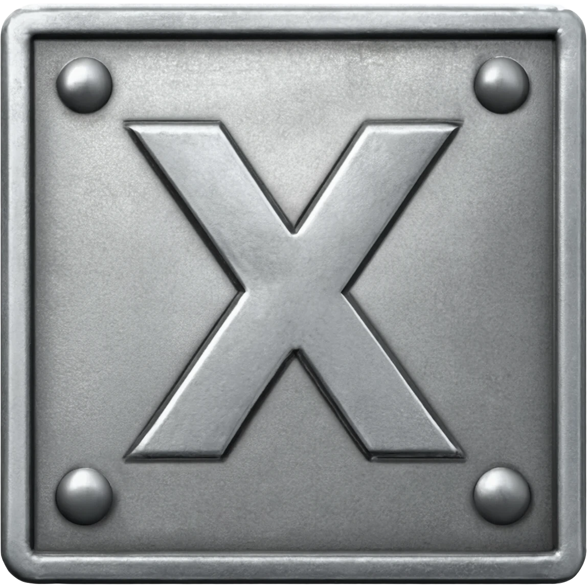 cục kim loại có khắc chữ sắt emoji