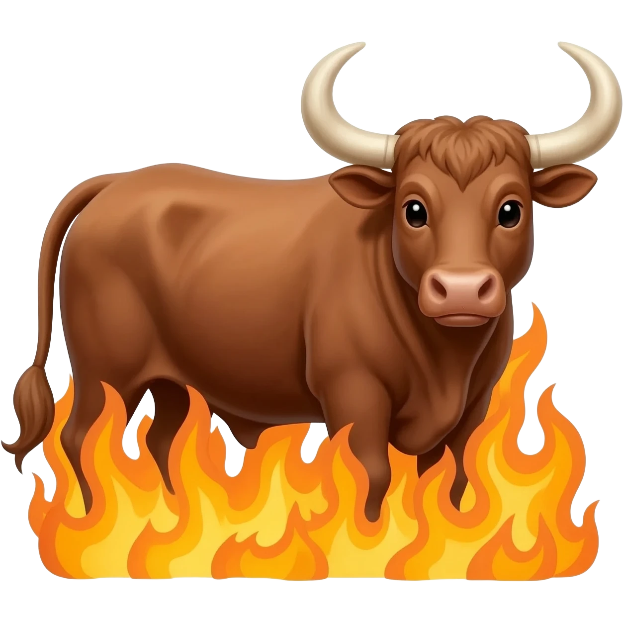 Texas longhorns bull on flames facing forwards emoji
