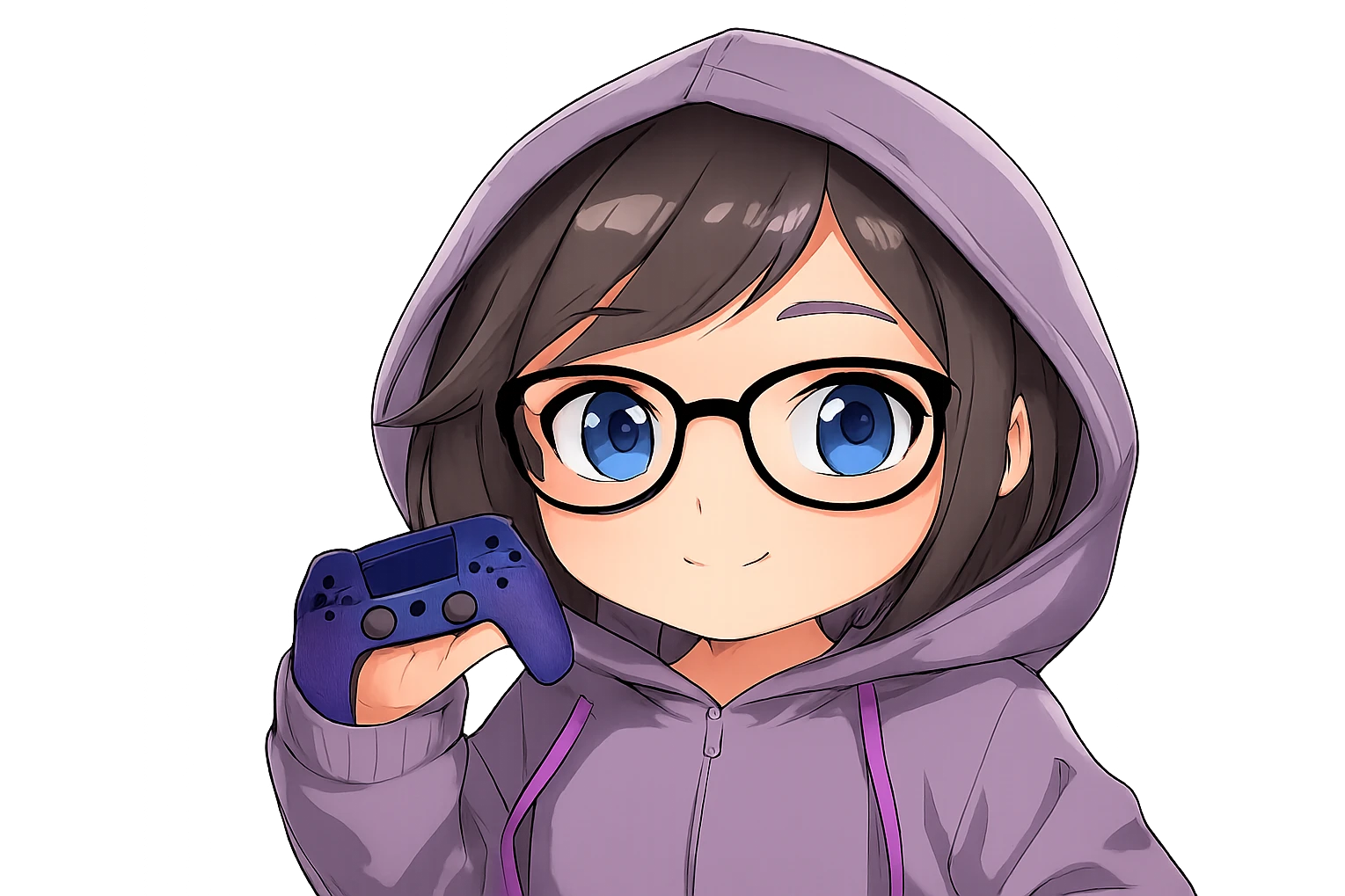 Remove the background and make it transparent, keep the character and controller intact, preserve the original art style. emoji