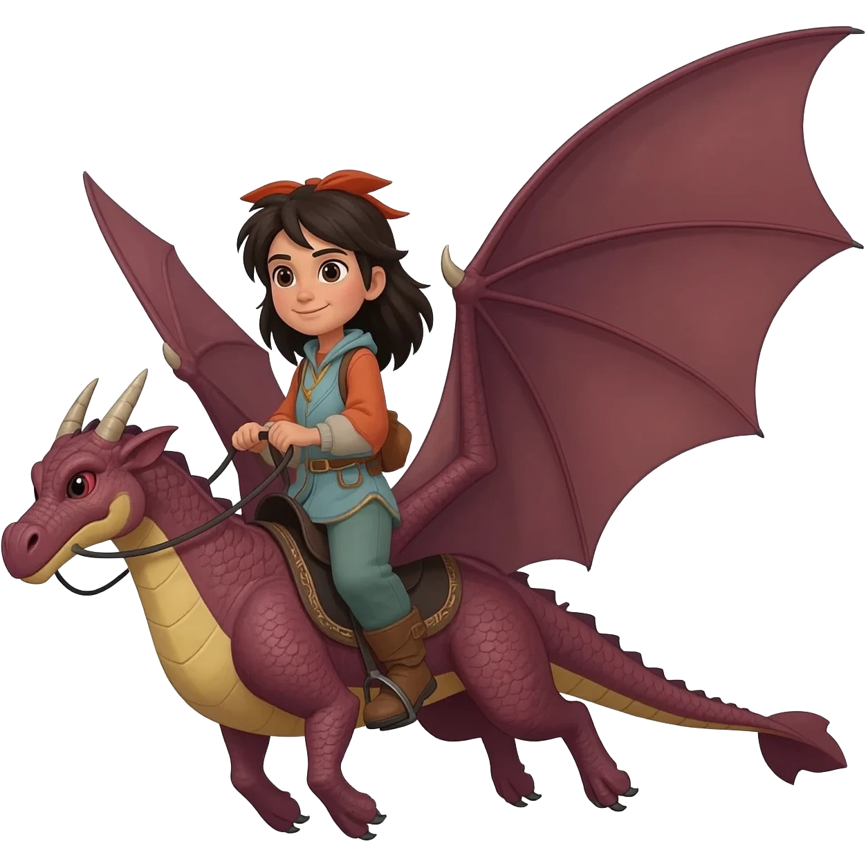 Alador from the owl house riding a dragon emoji