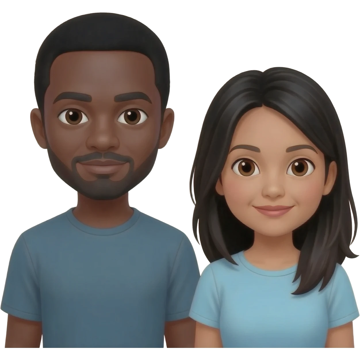 Black man & Filipino woman couples emoji