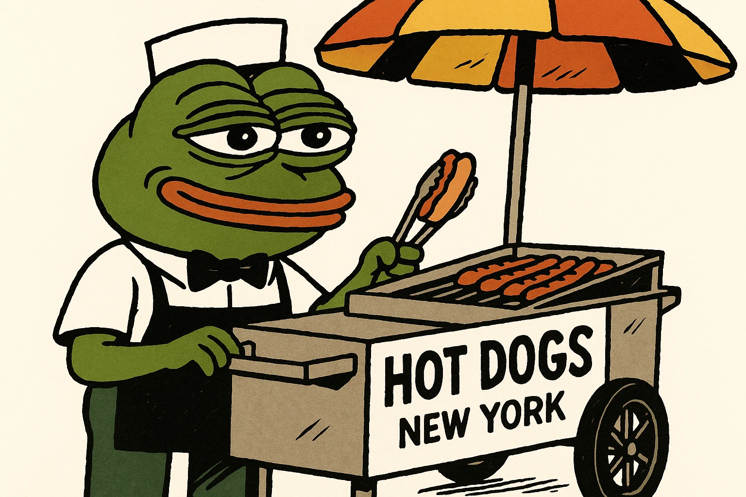 hotdog seller in New York with cart emoji