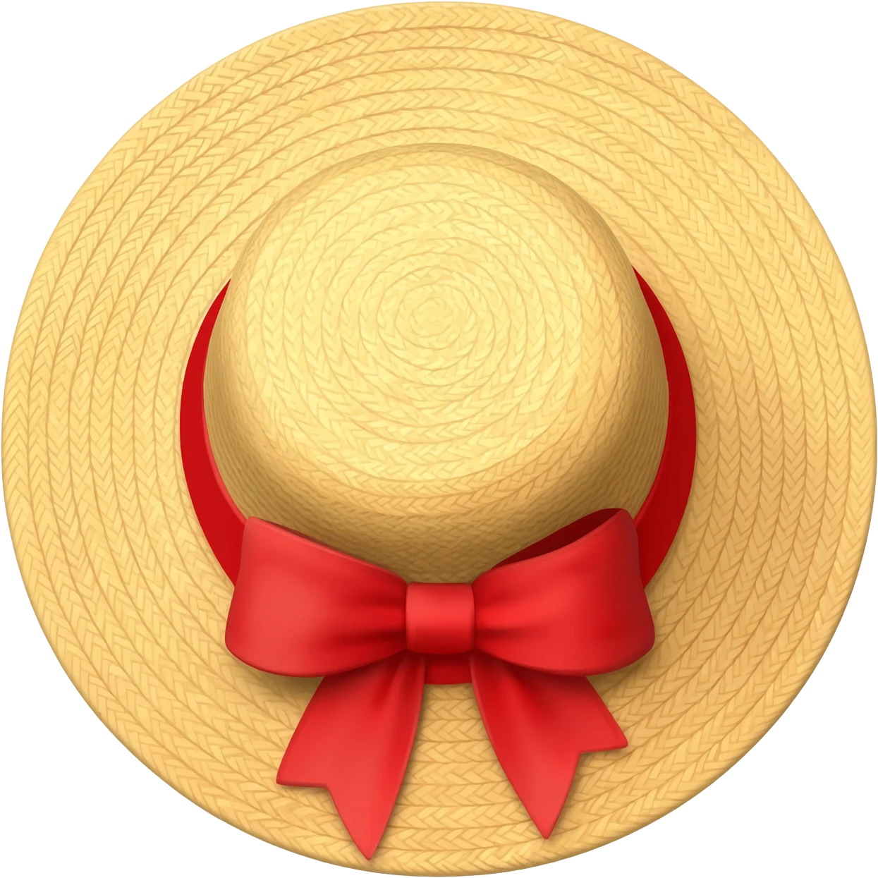 Sombrero de paja con el lazo rojo emoji