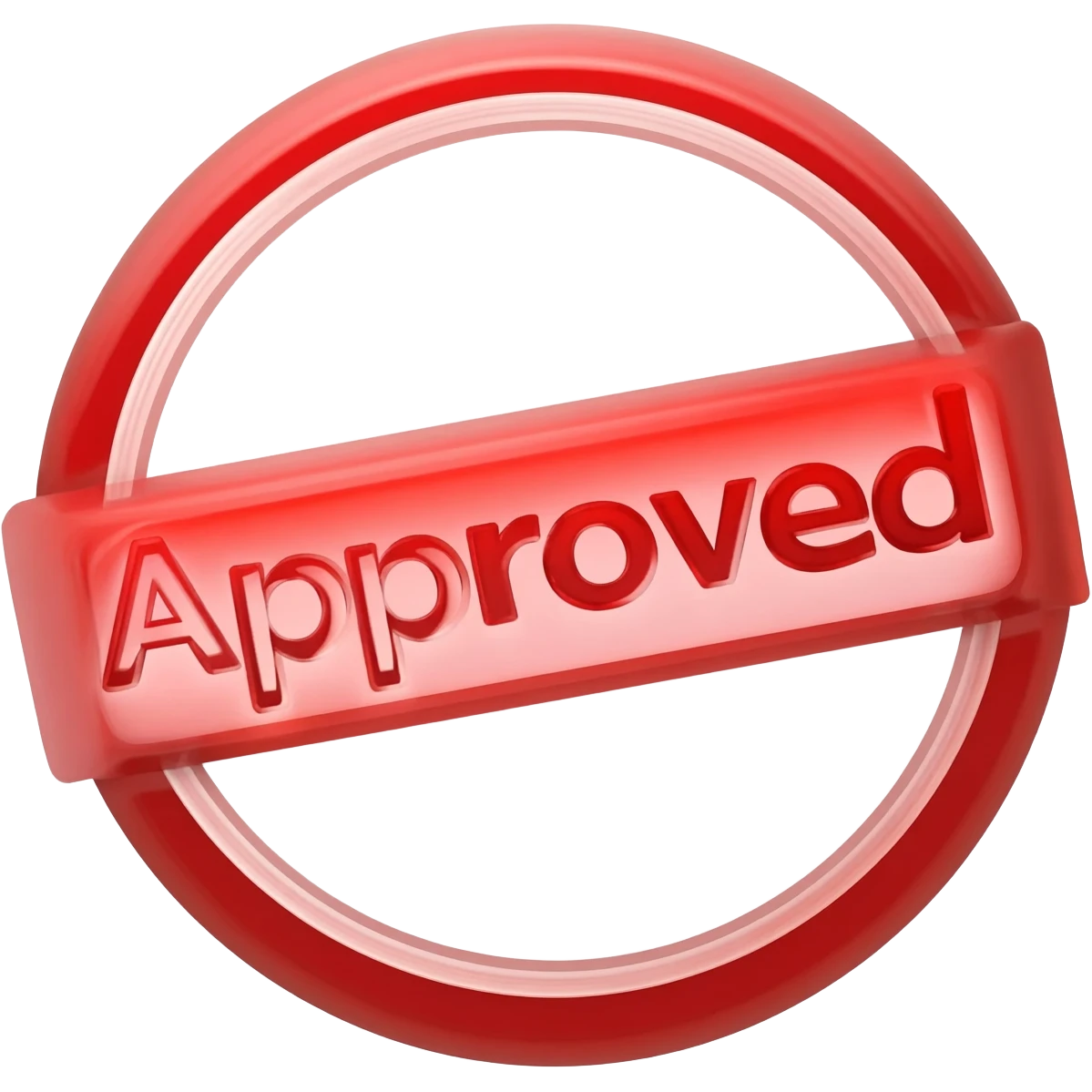штамп "Одобрено" круглый  в красной окантовке emoji