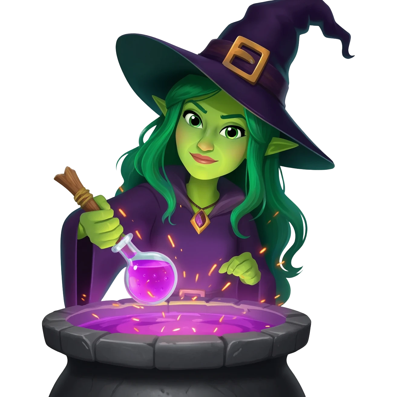 green witch cooking potion emoji