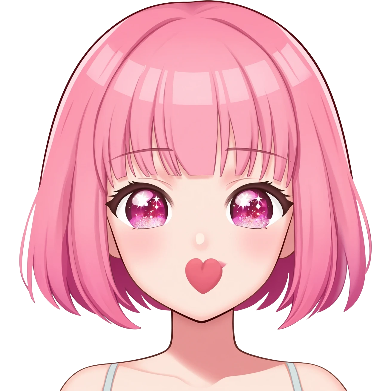 Anime girl giving a kiss emoji
