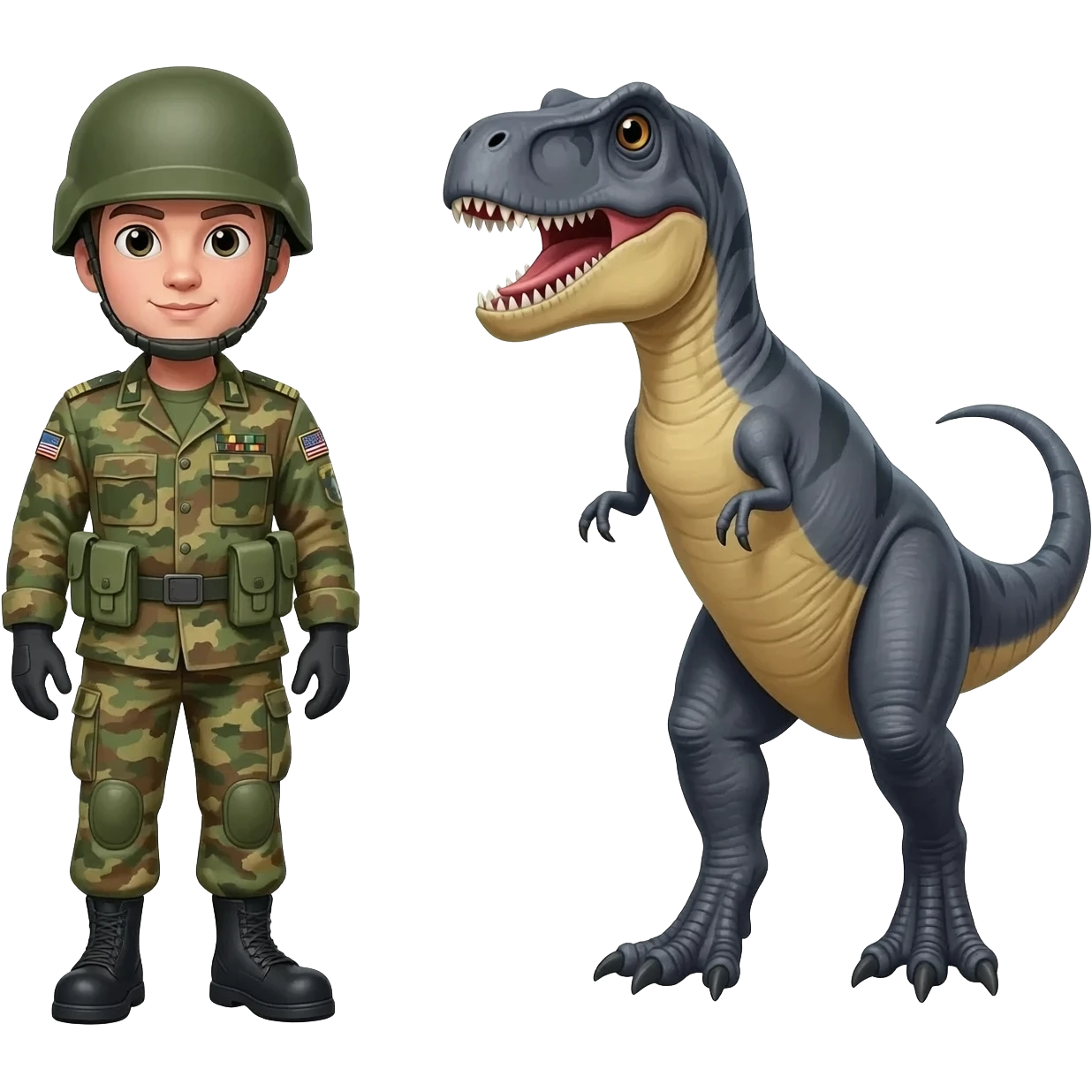 군인과 공룡 emoji