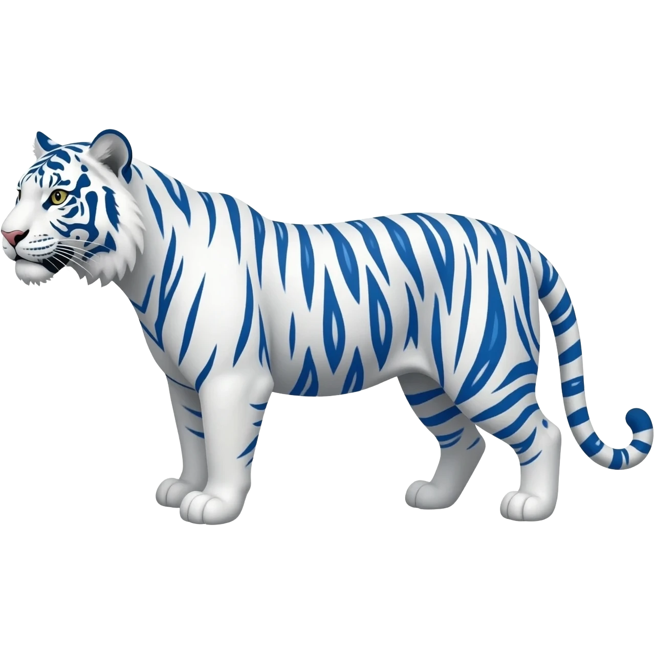 magestic white tiger with blue stripes emoji
