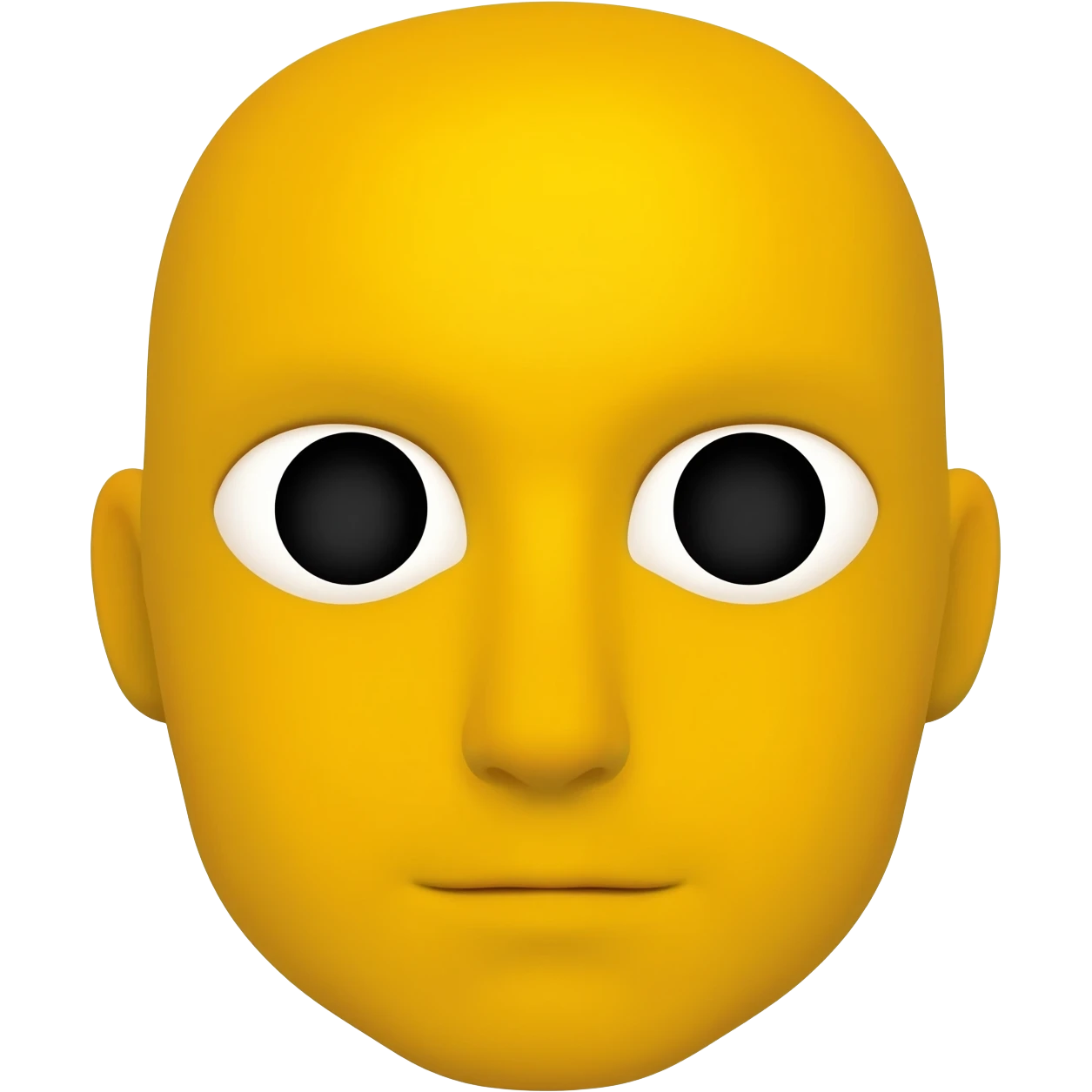 Yellow circle emoji with flushed black eyes and neutral mouth in fisheye effect emoji