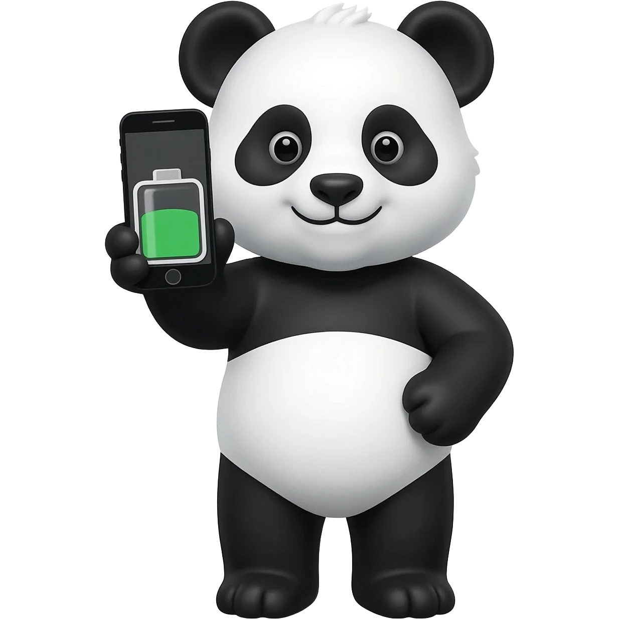 A emogi of a charge less. Phone and a panda combination emoji