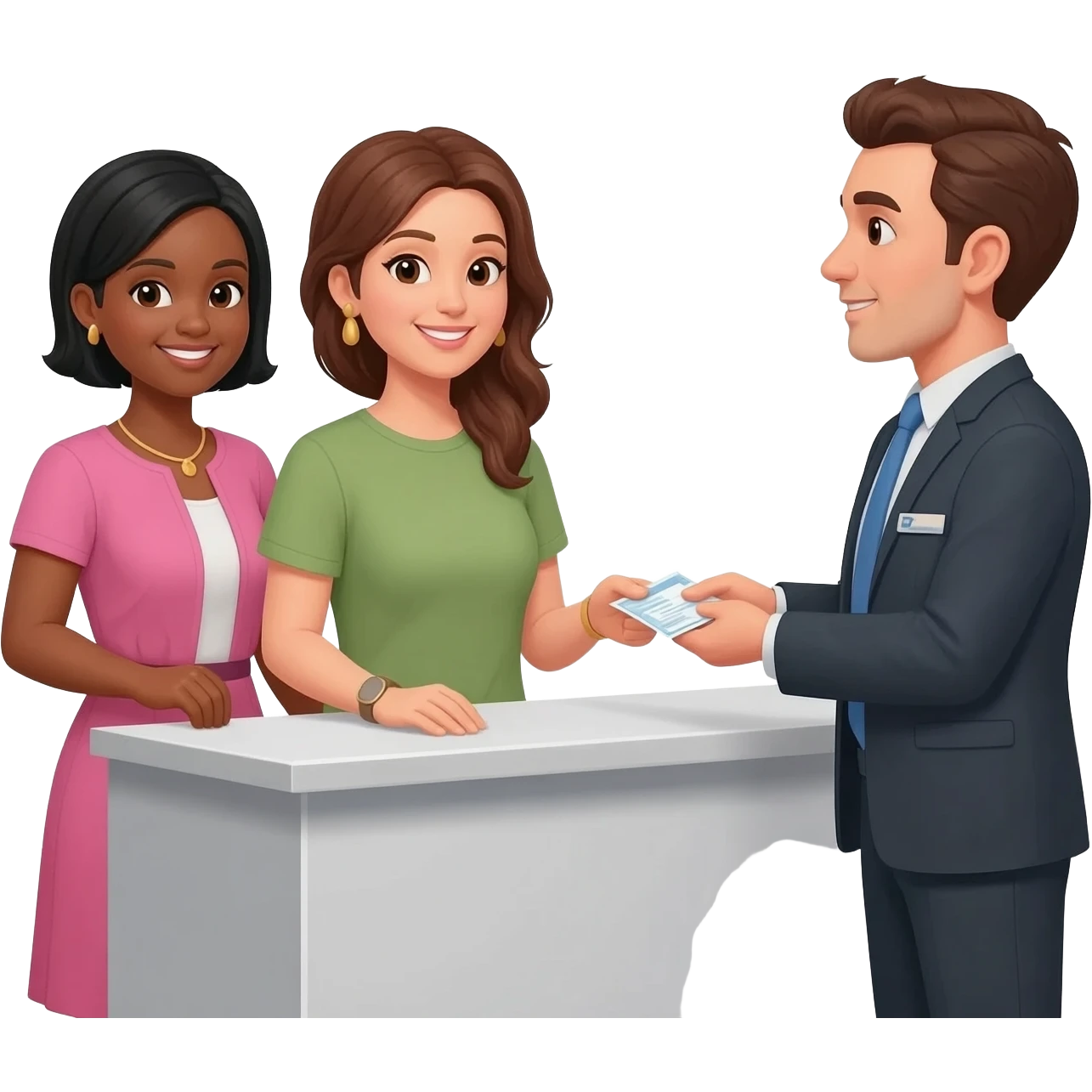 tres personas pagando renta emoji