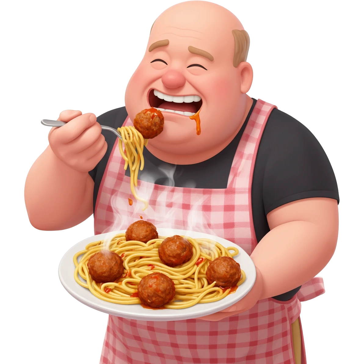 Gluttony . Fat. Overeating. Eating a lot quickly emoji