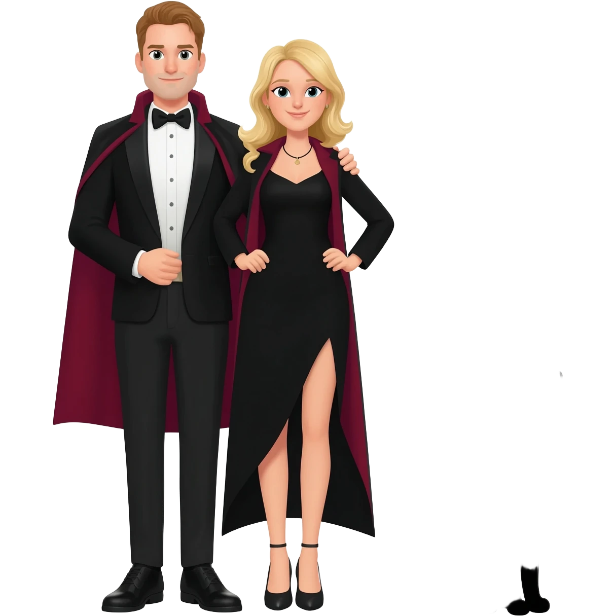 magician couple and their pet cat emoji