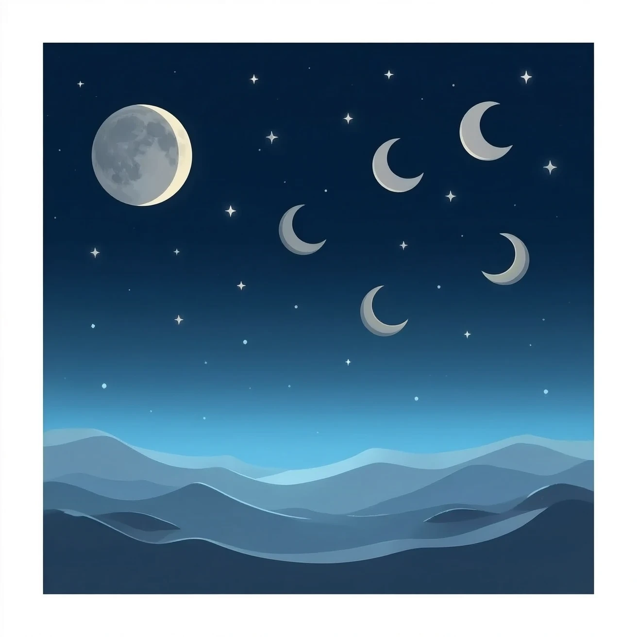 lunar celestial, crescent moons emoji