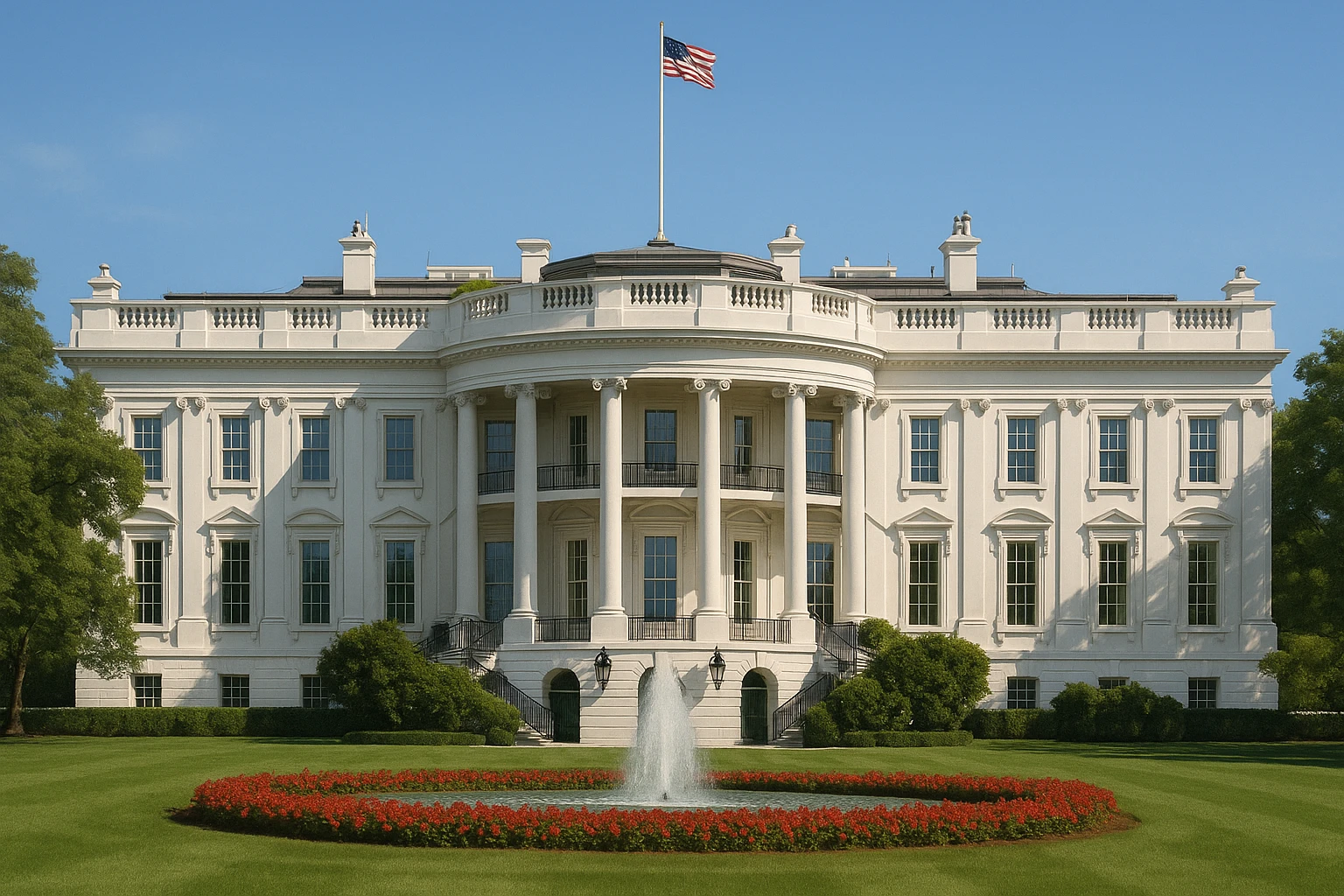 realistic illustration of the White House emoji